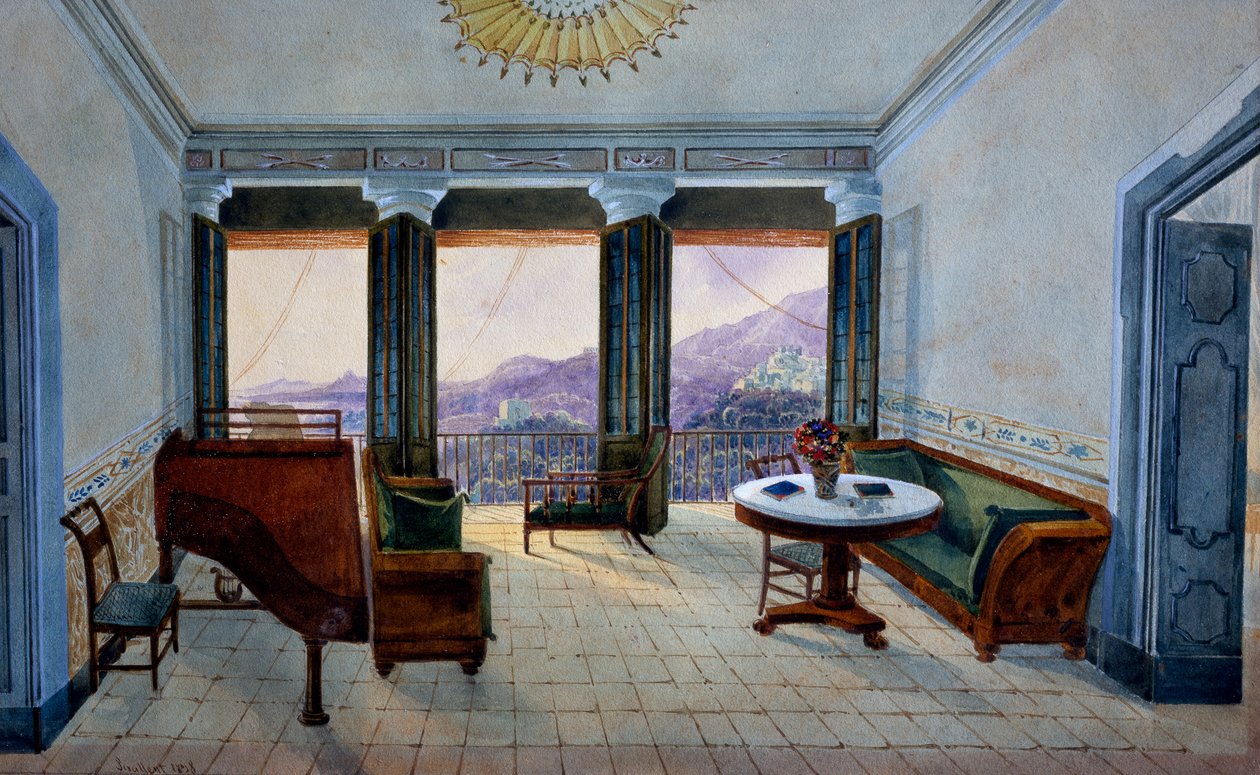 Music Room with a View of the Lake by Georg Carl Heinrich Dollmann