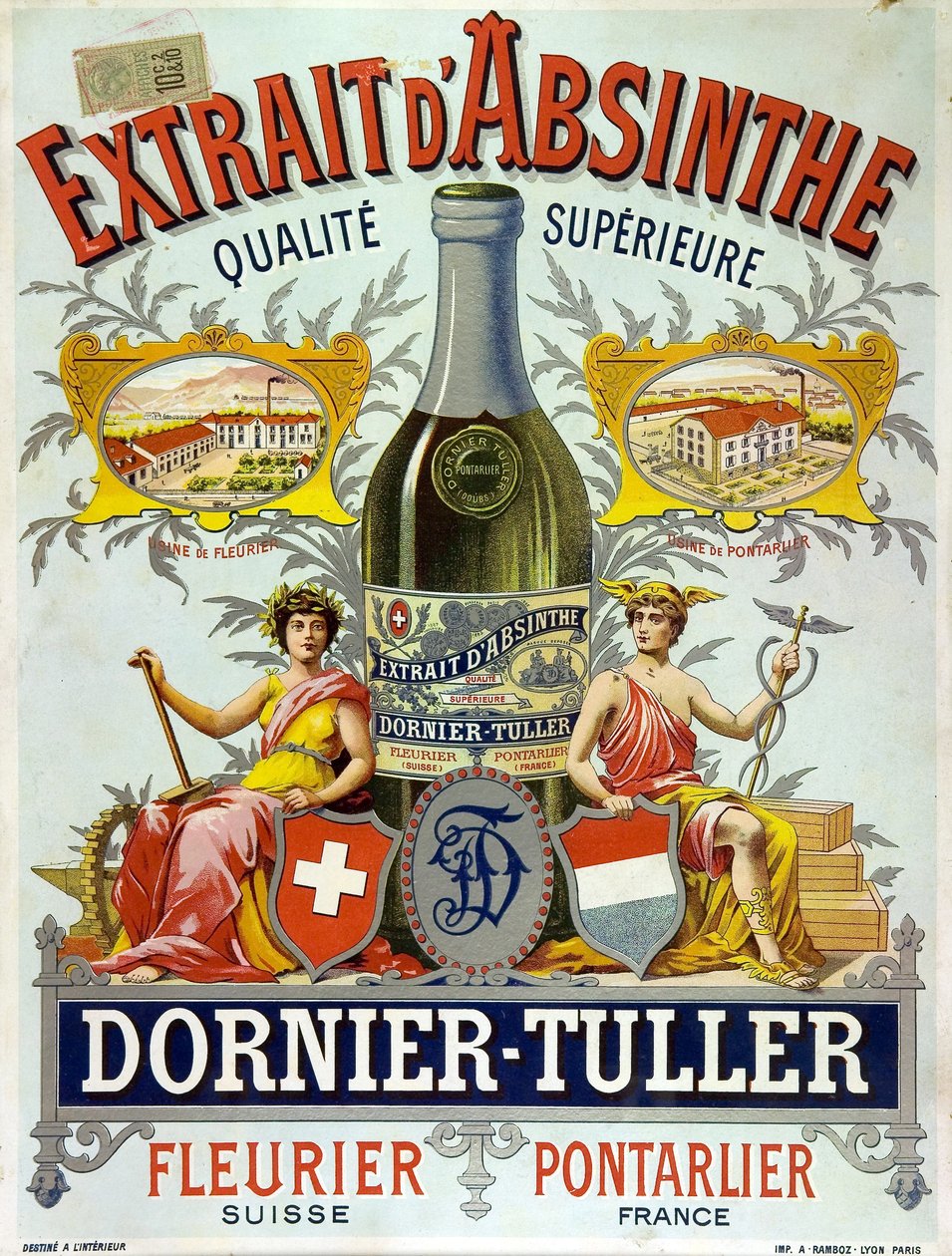 Advertisement for DOrnier Tuller Absinthe, Chromolithograph 1890 by Frederick (attr. to) Barnard