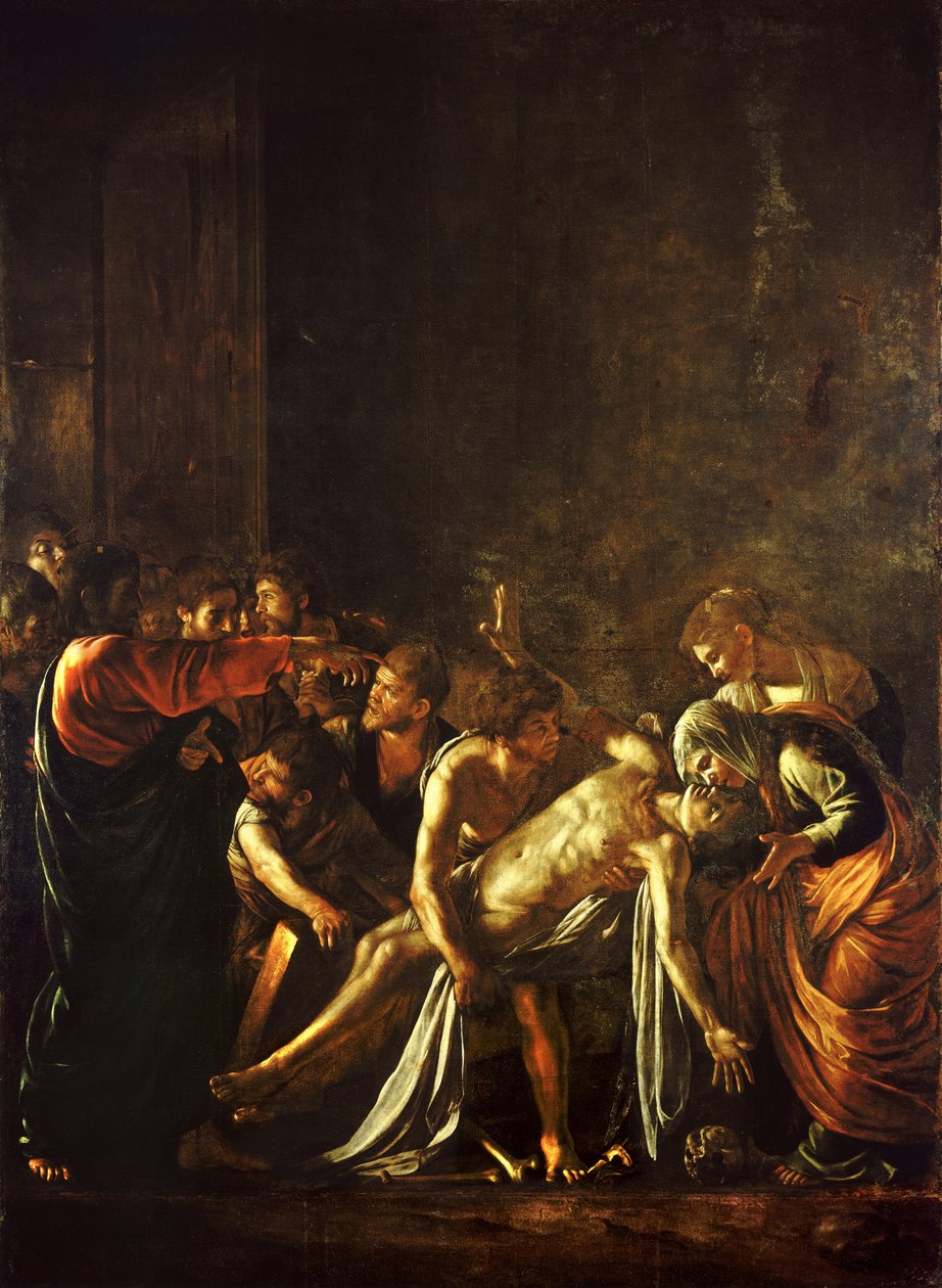 The Raising of Lazarus by Michelangelo Merisi da  Caravaggio