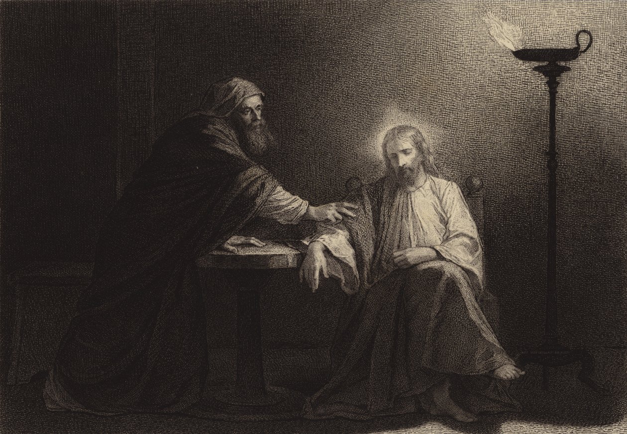 Nicodemus Coming to Jesus by after Albert Robida