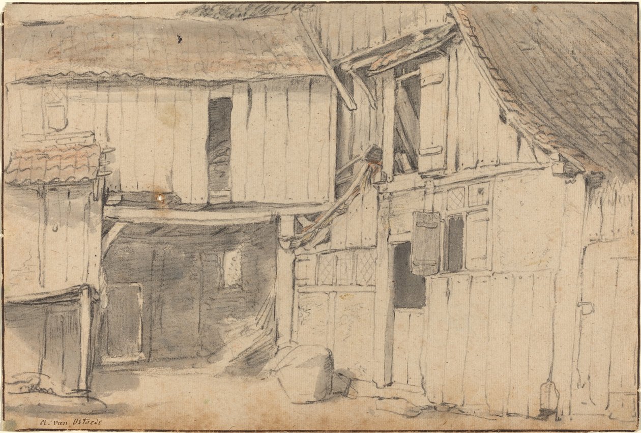 Interior of a Courtyard by after Isack van Ostade