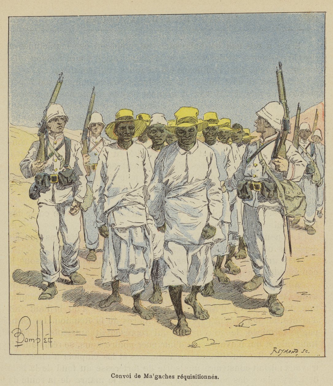 Convoy of Requisitioned Malagasy by after Louis Charles Bombled