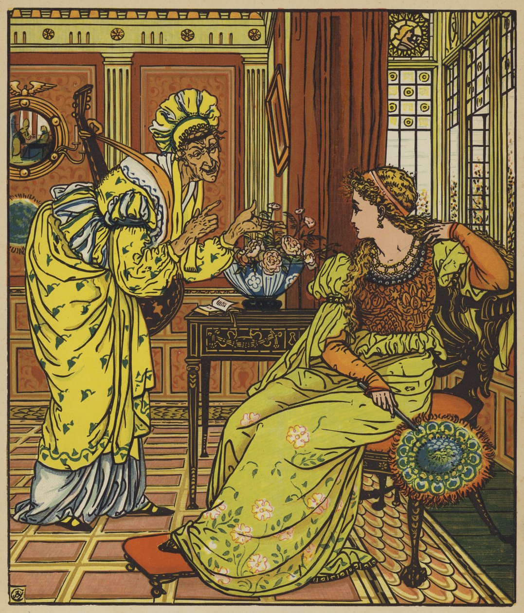 Feintise Tempts Belle-Etoile by after Walter Crane