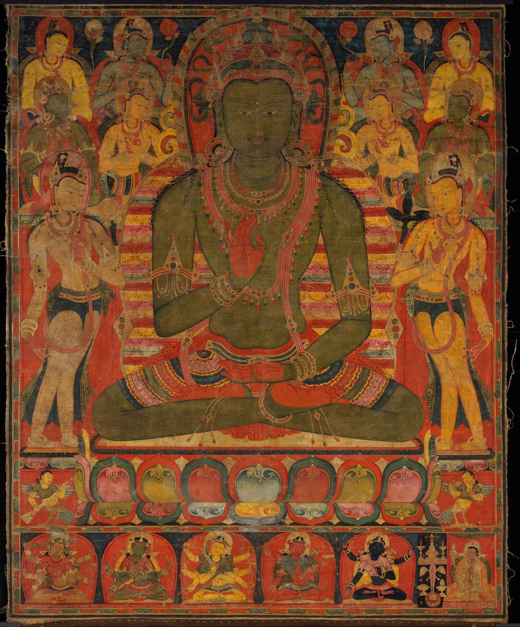 Buddha Amoghasiddhi with Eight Bodhisattvas by anonymous 