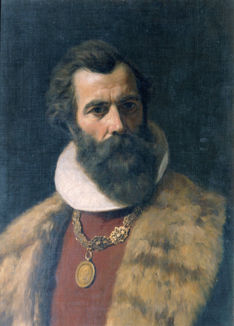 Bearded Man with Fur Collar and Chain by anonymus