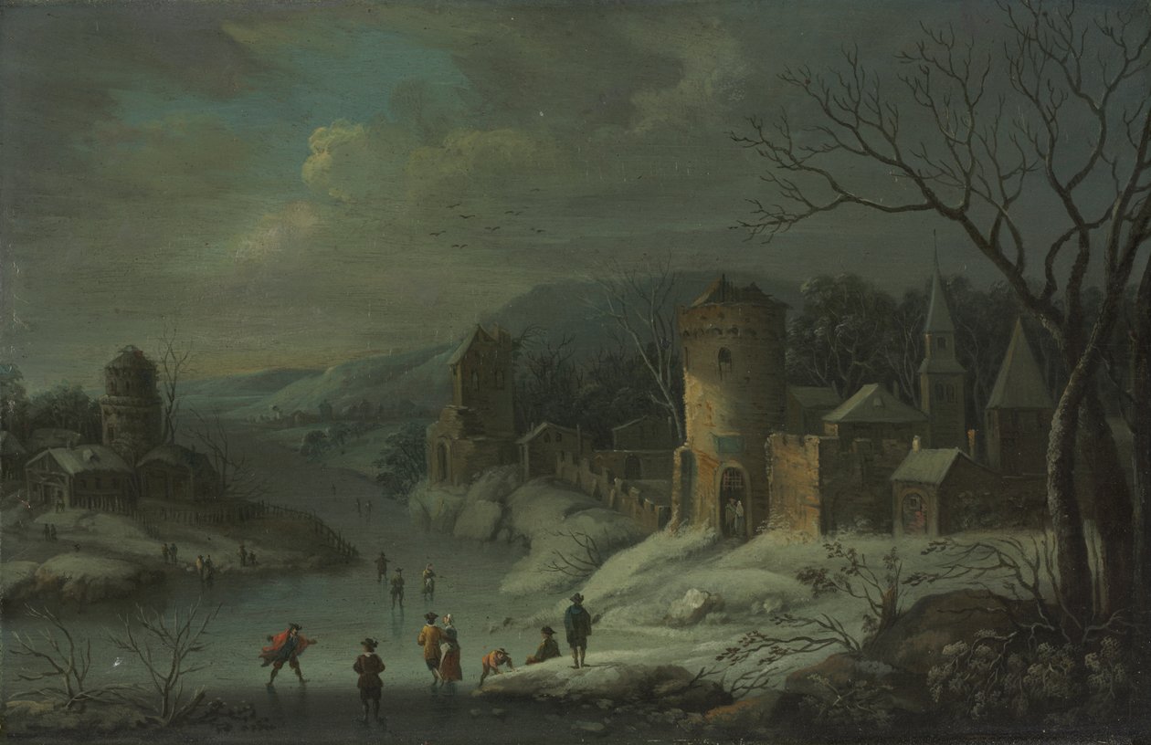 Winter Landscape by attributed to Jan Griffier