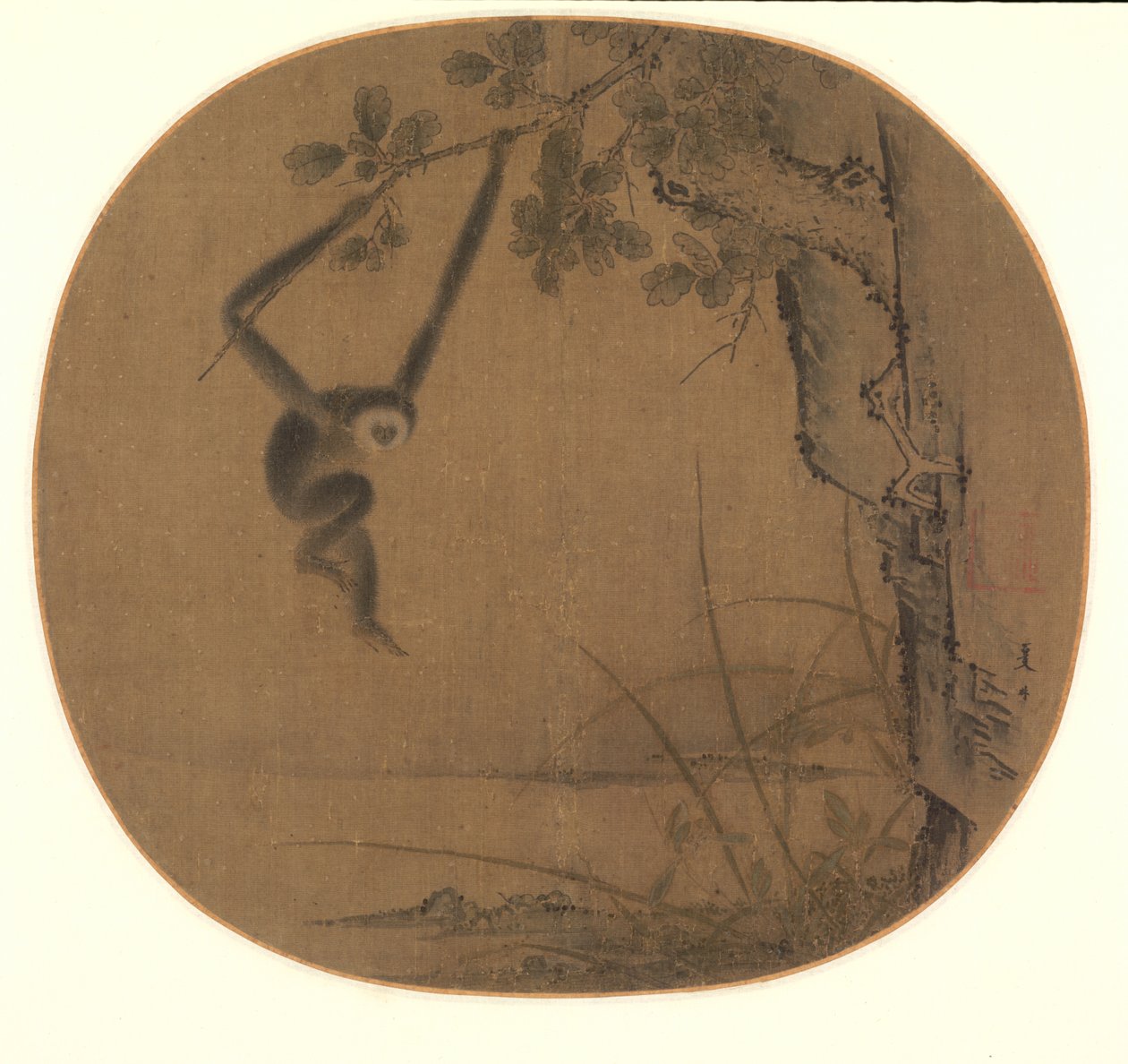 Swinging Gibbon by attributed to Xia Gui