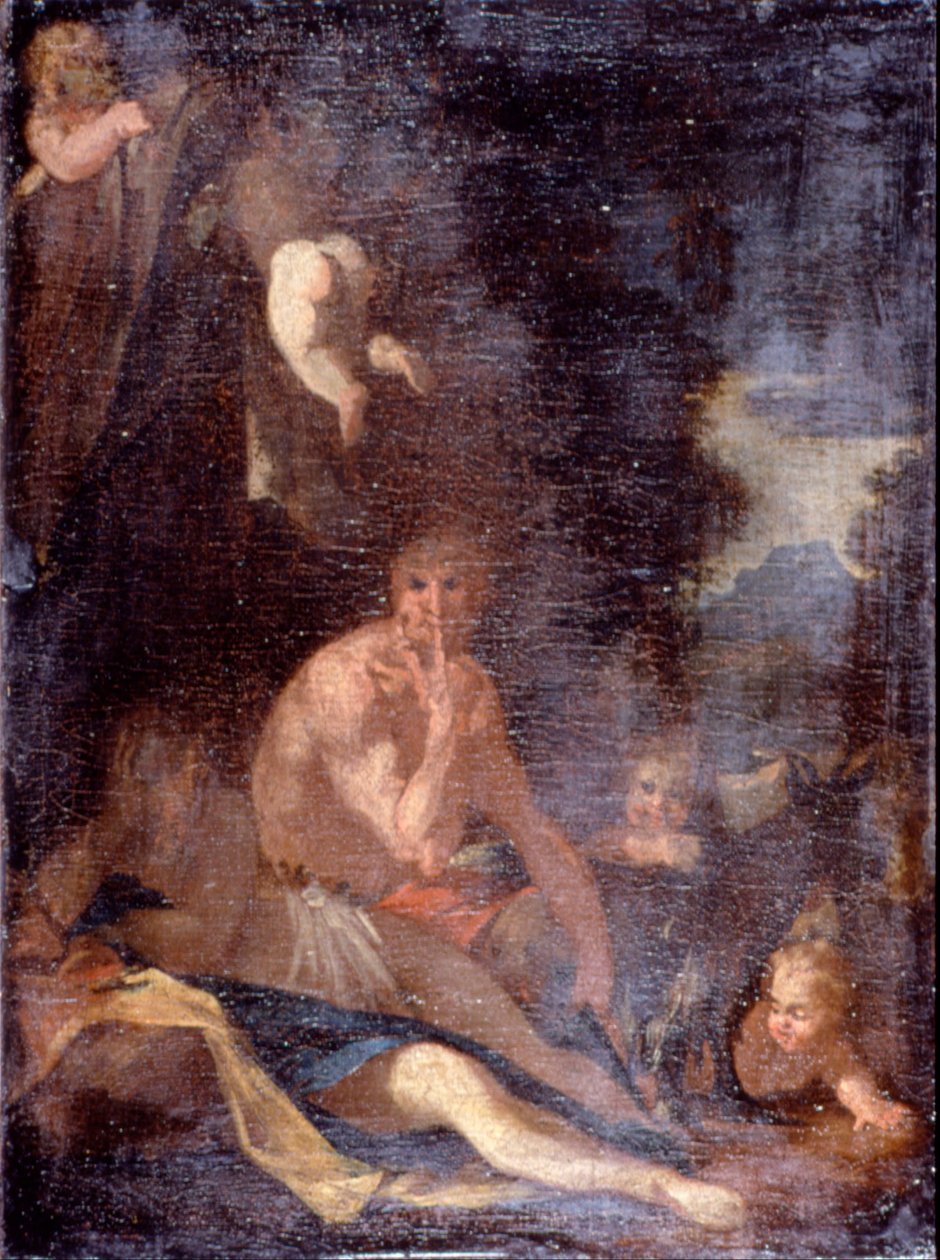 Nymph and Satyr by Nicolas Poussin