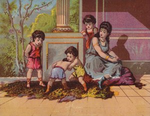 Roman Lady with Children Playing