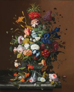 Flower Still Life with Bird