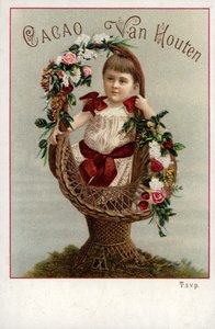 Girl with Floral Bouquet, Advertising Chocolate