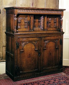 Hall cupboard, oak, c.1600