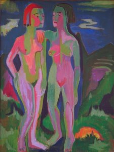 Two Female Nudes in Landscape