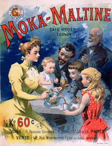 Poster advertising Moka-Maltine coffee, c.1900