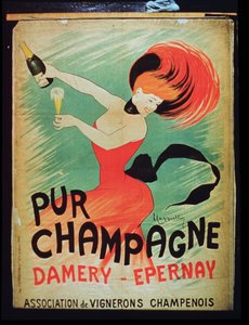 Poster advertising Pur Champagne, from Damery, Epernay