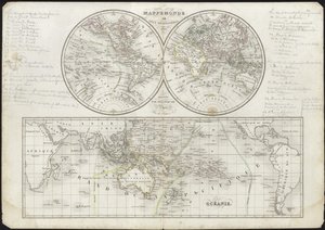 World Map in Two Hemispheres