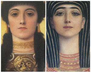 Ancient Greece and Ancient Egypt, Detail of Heads of Athena and Isis