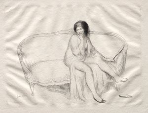 Nude Woman Seated on a Sofa