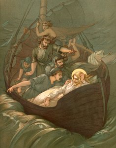 Jesus sleeping during the storm