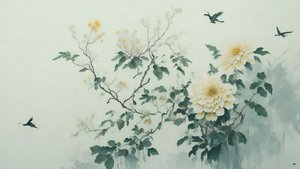 Chrysanthemum Flower in Green
