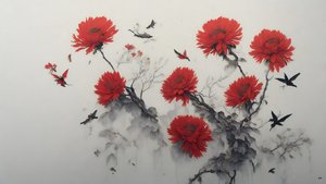 Chrysanthemum Flower in Red