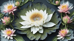Mandala: Water Lilies Elements 03