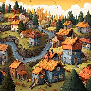 Image of Houses in Cartoon Style 3