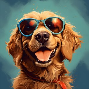 Dog, Cartoon, Sunglasses 2