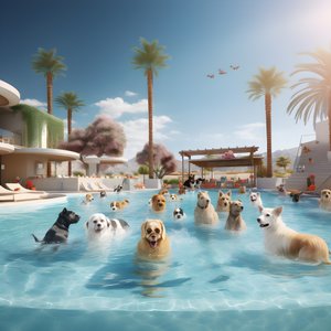 Dog Pool Party in Palm Springs 4