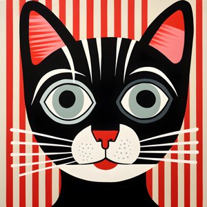 Cat in Black and Red Stripes 4