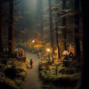 Miniature Tilt-Shift Halloween Forest with Foggy Trees and a Spooky Atmosphere 1