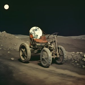 Moon Beetle, Moon Landscape with Craters 4