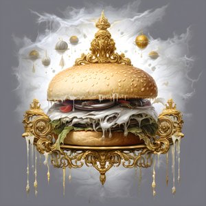 A white marble burger