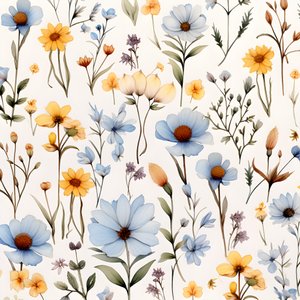 Watercolor Boho Floral Wildflowers 2