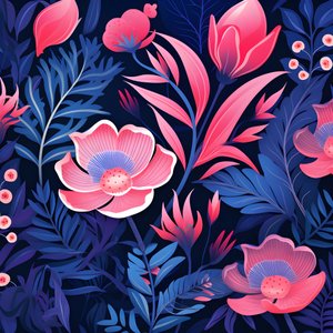 A Bouquet of Flowers in Pink and Blue 4