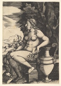 Seated Nude Next to a Vase