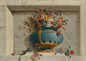 Vase of Flowers in a Niche