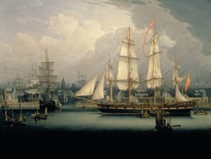 Four-Masted Clipper Ship in Liverpool Harbour, c.1810