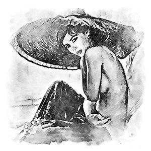 Woman with Large Hat