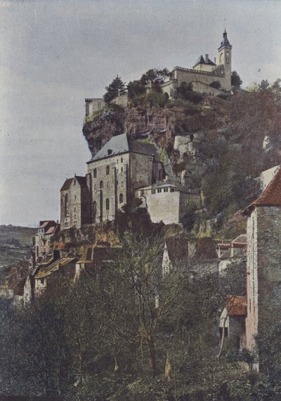 Roc-Amadour, General View (coloured photo) by (after) French Photographer