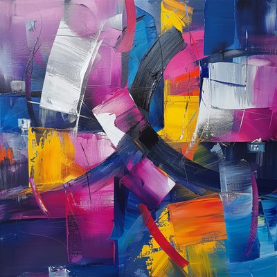 Abstract Paint Brush Strokes with Vivid Colors by F. Abderrahim