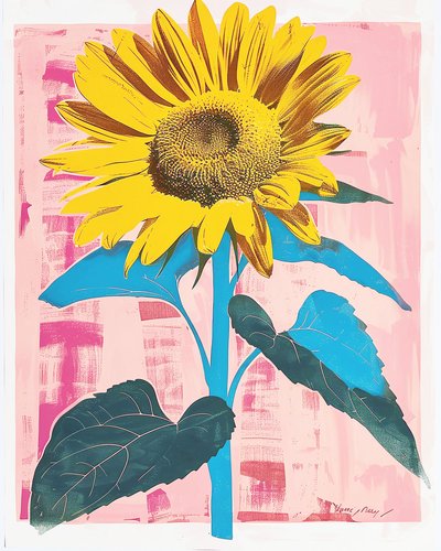 Sunflower on Canvas Henri Matisse Inspired by F. Abderrahim