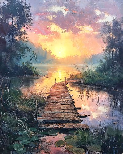 Beautiful Landscape at Sunrise by F. Abderrahim