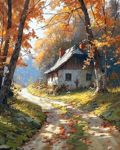 Traditional wooden house in a forest by F. Abderrahim