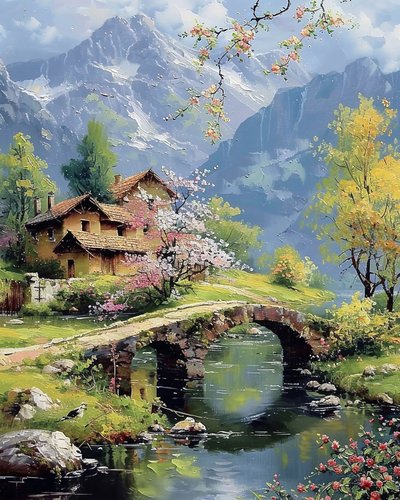 Beautiful Landscape with a Lake by F. Abderrahim