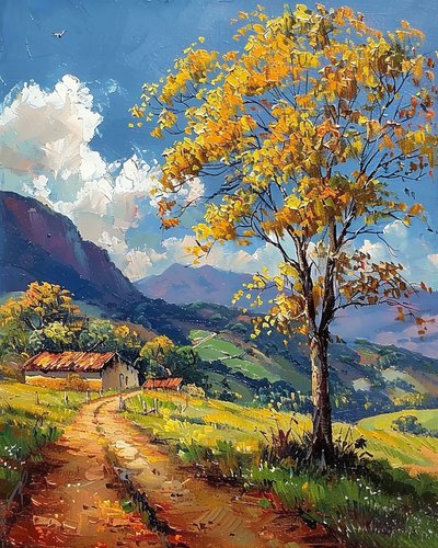 Colorful Autumn Landscape in Mountains by F. Abderrahim