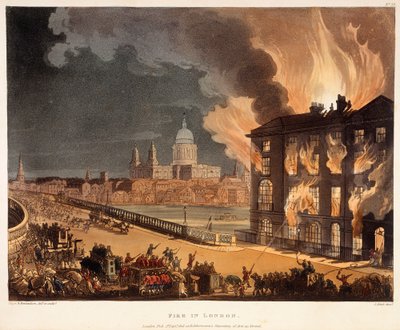 Fire in London by A.C., Rowlandson, Pugin