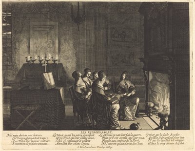 The Wise Virgins before the Fire by Abraham Bosse