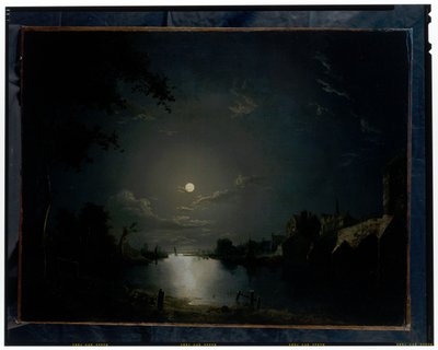 River Landscape in the Moonlight by Abraham Pether