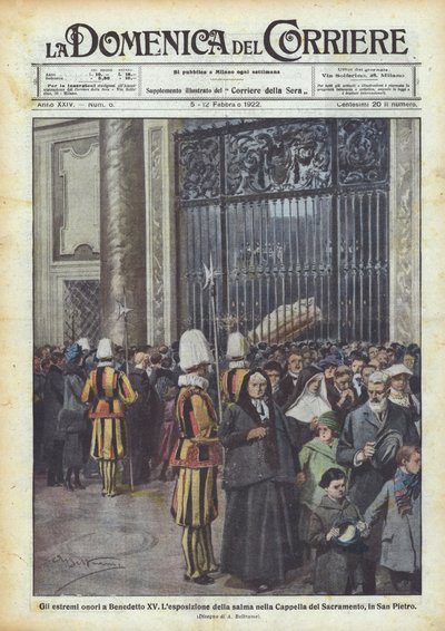 The Last Honors to Benedict XV by Achille Beltrame